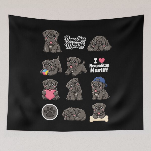 Item preview, Cute Neapolitan Mastiff stickers and apparel design designed and sold by rafaeltto.