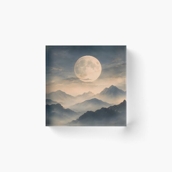 Item preview, Moonlit Mountain Landscape – Mystical Night Nature designed and sold by Sed94.