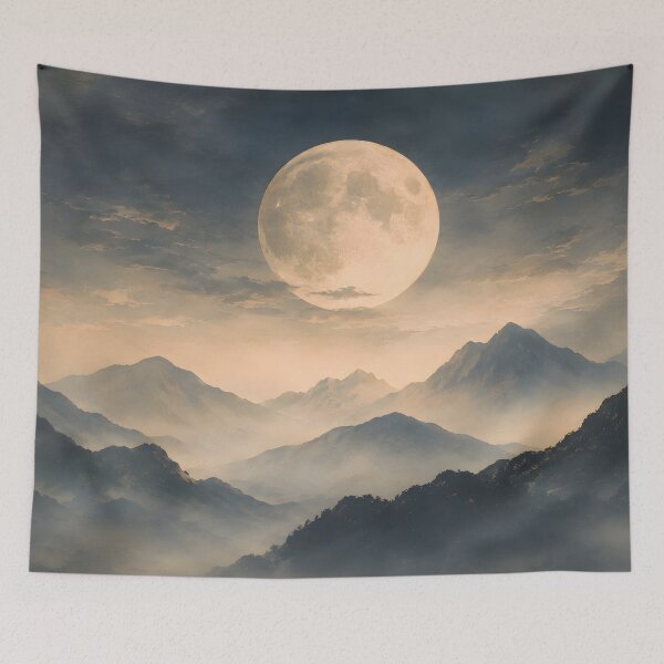 Item preview, Moonlit Mountain Landscape – Mystical Night Nature designed and sold by Sed94.