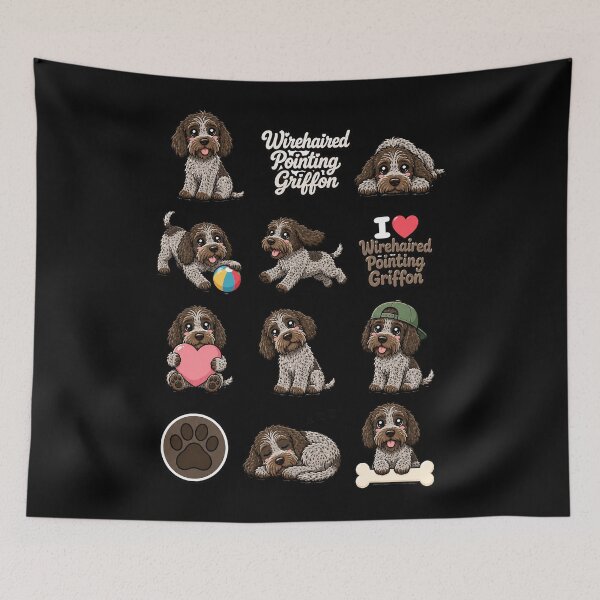 Item preview, Cute Wirehaired Pointing Griffon stickers and apparel design designed and sold by rafaeltto.