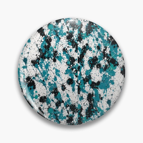 Item preview, Teal and Noir Splatter Action Abstract Art designed and sold by THE SPLATTERED HAUS BY SAGE BANKS.