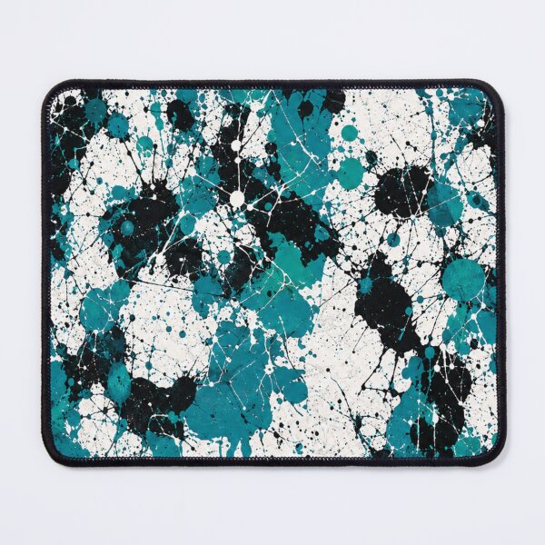 Item preview, Teal and Noir Splatter Action Abstract Art designed and sold by THE SPLATTERED HAUS BY SAGE BANKS.