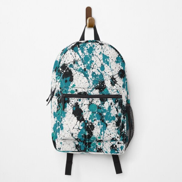 Item preview, Teal and Noir Splatter Action Abstract Art designed and sold by THE SPLATTERED HAUS BY SAGE BANKS.