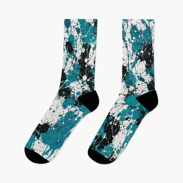 Item preview, Teal and Noir Splatter Action Abstract Art designed and sold by THE SPLATTERED HAUS BY SAGE BANKS.