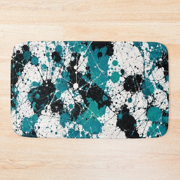 Item preview, Teal and Noir Splatter Action Abstract Art designed and sold by THE SPLATTERED HAUS BY SAGE BANKS.