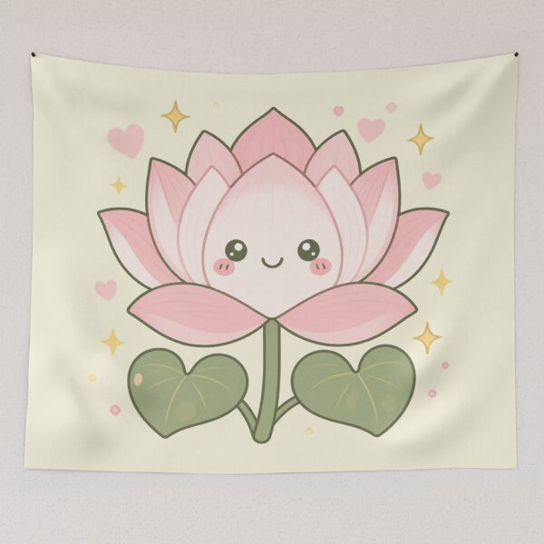Item preview, Happiness Blooms – Cute Thai Lotus Illustration designed and sold by CosmicQuietStudio.