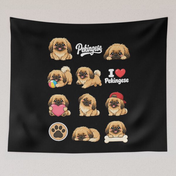 Item preview, Cute Pekingese stickers and apparel design designed and sold by rafaeltto.