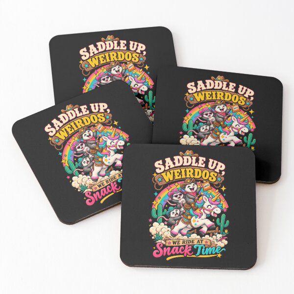 Item preview, Saddle Up Weirdos – Funny Possum Unicorn Snack Time designed and sold by Kawaii-n-Spice.