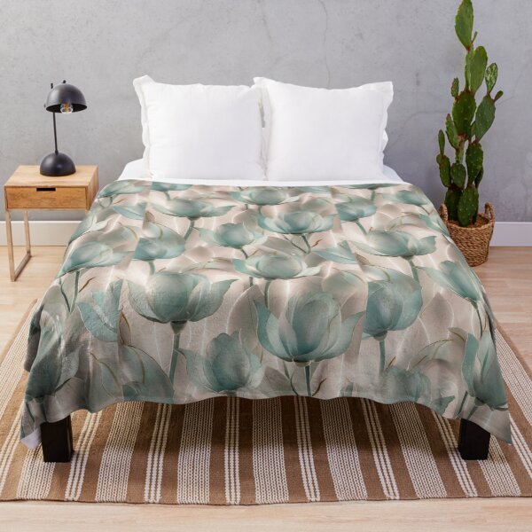 Item preview, Serene blue lotus flowers elegantly intertwined in a delicate pastel setting  designed and sold by MiraCleAI.