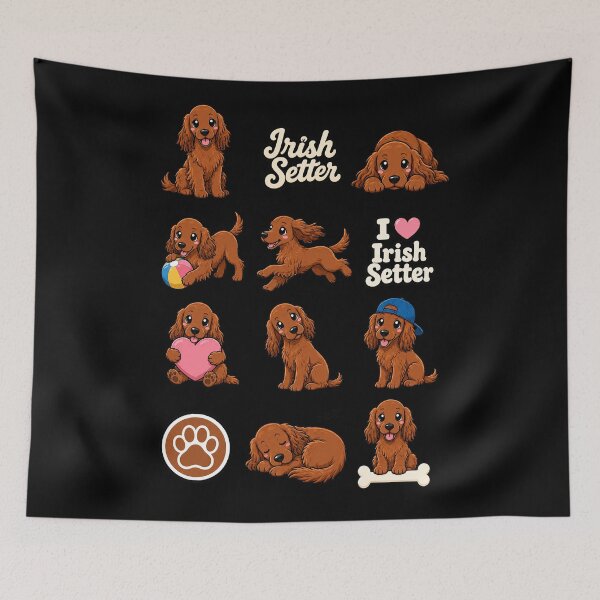 Item preview, Cute Irish Setter stickers and apparel design designed and sold by rafaeltto.