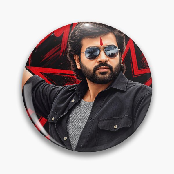 Item preview, Megastar Chiranjeevi Fan Art | Chiranjeevi Mass Hero Red Black Poster Design designed and sold by lexxclothing.