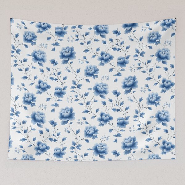 Item preview, Elegant blue vector floral design with intricate details designed and sold by MiraCleAI.