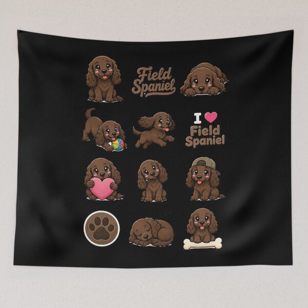Item preview, Cute Field Spaniel stickers and apparel design designed and sold by rafaeltto.
