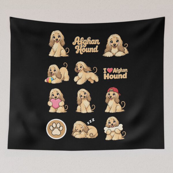 Item preview, Cute Afghan Hound stickers and apparel design designed and sold by rafaeltto.