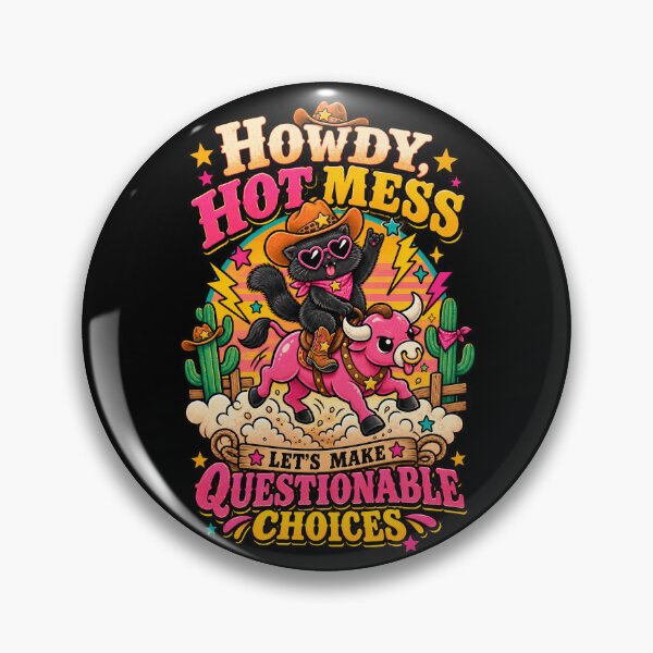 Item preview, Howdy Hot Mess – Funny Black Cat Cowboy Western Humor designed and sold by Kawaii-n-Spice.