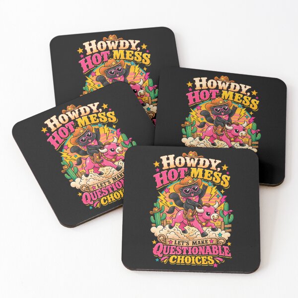 Item preview, Howdy Hot Mess – Funny Black Cat Cowboy Western Humor designed and sold by Kawaii-n-Spice.