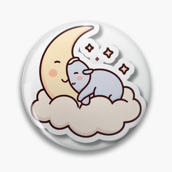 Item preview, Slow Down – Sleeping Moon on Cloud Cozy Self Care Sticker designed and sold by Busybeesfinds.