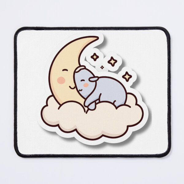 Item preview, Slow Down – Sleeping Moon on Cloud Cozy Self Care Sticker designed and sold by Busybeesfinds.