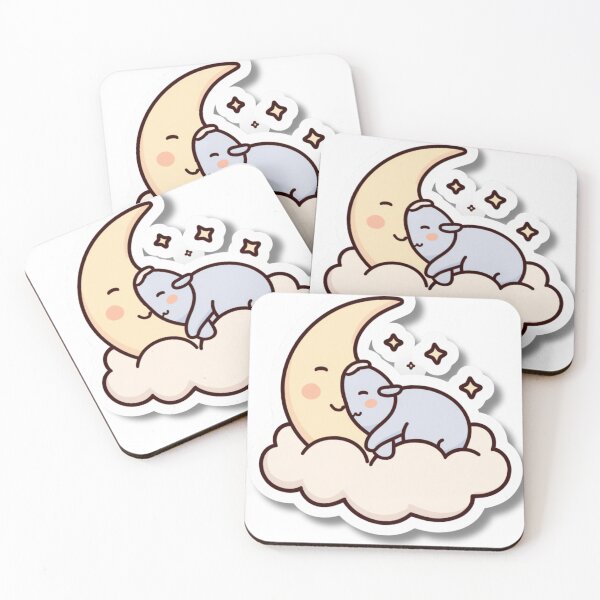 Item preview, Slow Down – Sleeping Moon on Cloud Cozy Self Care Sticker designed and sold by Busybeesfinds.
