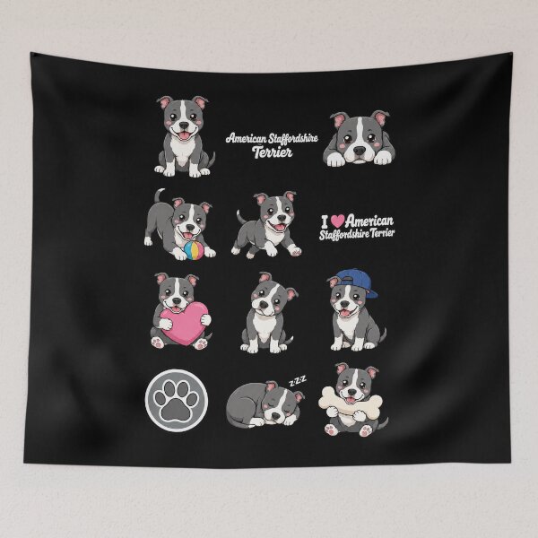 Item preview, Cute American Staffordshire Terrier stickers and apparel design designed and sold by rafaeltto.