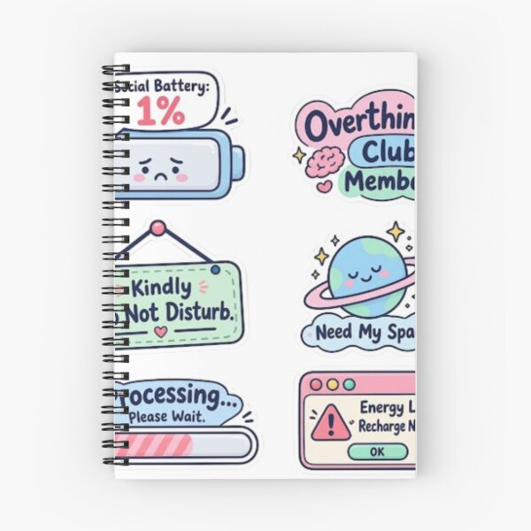 Item preview, Mental Health Introvert Social Battery Sticker Pack designed and sold by musabadam2013.