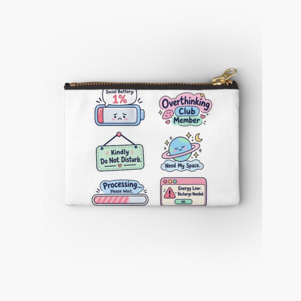 Item preview, Mental Health Introvert Social Battery Sticker Pack designed and sold by musabadam2013.
