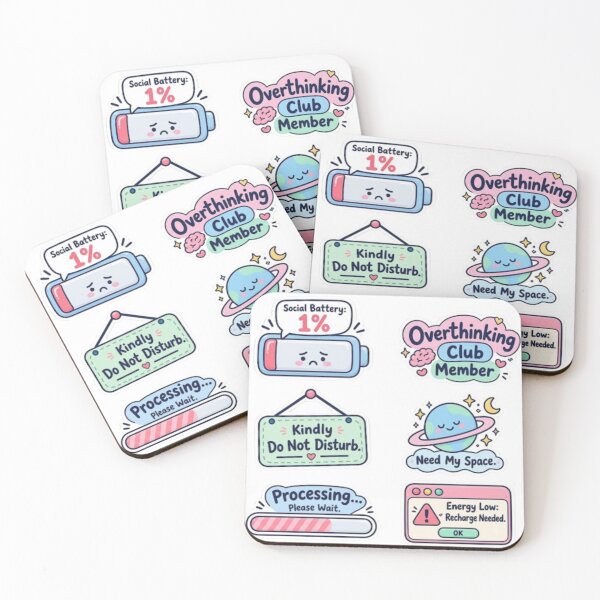 Item preview, Mental Health Introvert Social Battery Sticker Pack designed and sold by musabadam2013.