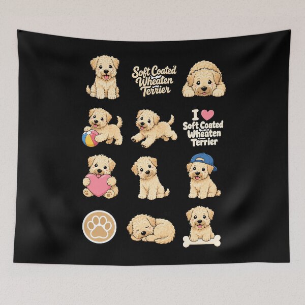 Item preview, Cute Soft Coated Wheaten Terrier stickers and apparel design designed and sold by rafaeltto.