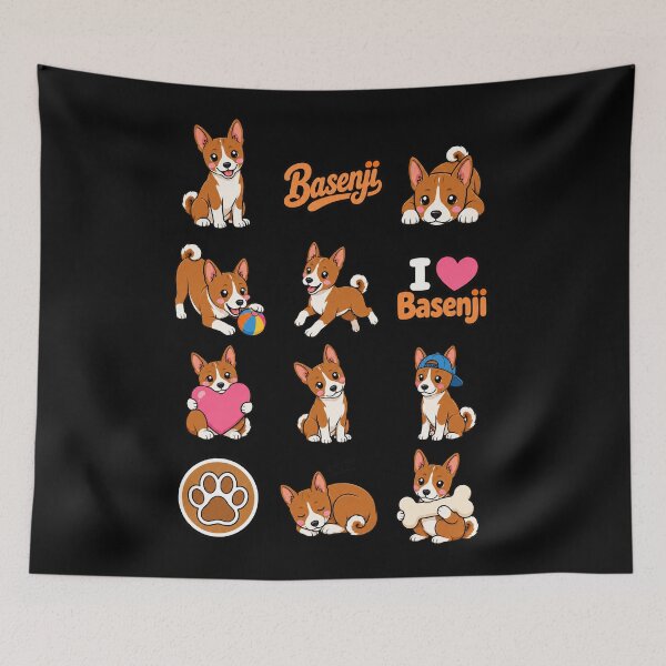 Item preview, Cute Basenji stickers and apparel design designed and sold by rafaeltto.