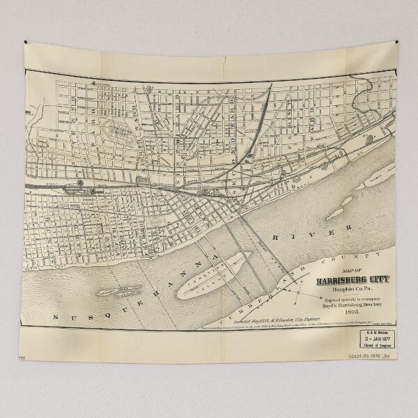 Item preview, Map of Harrisburg City, Pennsylvania (1895) designed and sold by allhistory.
