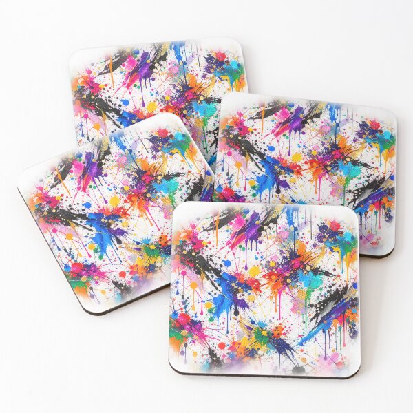 Item preview, Rainbow Drip Splatter Action Abstract Art designed and sold by THE SPLATTERED HAUS BY SAGE BANKS.