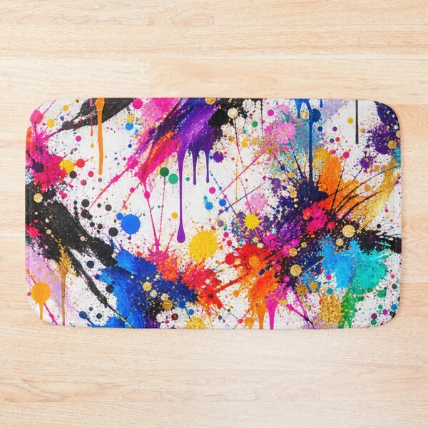 Item preview, Rainbow Drip Splatter Action Abstract Art designed and sold by THE SPLATTERED HAUS BY SAGE BANKS.