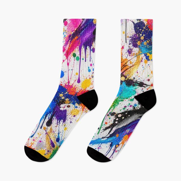 Item preview, Rainbow Drip Splatter Action Abstract Art designed and sold by THE SPLATTERED HAUS BY SAGE BANKS.