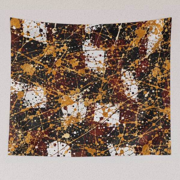 Item preview, Gilded Plaid Splatter Action Abstract Art designed and sold by THE SPLATTERED HAUS BY SAGE BANKS.