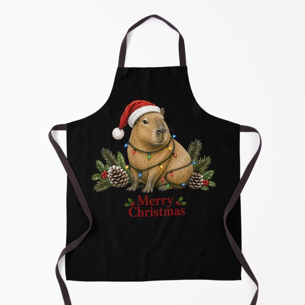 Item preview, Capybara Christmas – Merry Christmas Capybara with Santa Hat & Christmas Lights designed and sold by SVALANART.