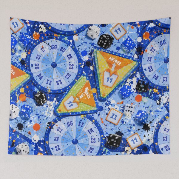 Item preview, Game Night Chaos Mixed Media Art designed and sold by THE SPLATTERED HAUS BY SAGE BANKS.