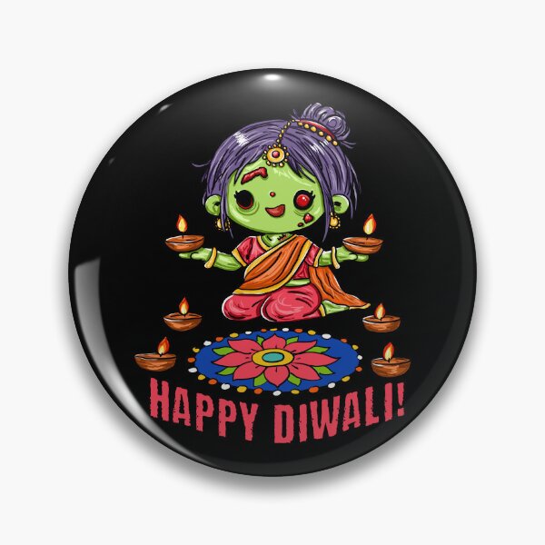 Item preview, Cute Zombie Girl Celebrating Diwali designed and sold by HRSCreates.