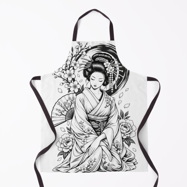 Aperçu de l'œuvre Geisha dans un jardin créée et vendue par MackandTeez.