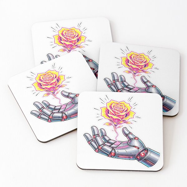 Item preview, Cybernetic Hand Levitating Glowing Neon Rose designed and sold by Herodestroyer.