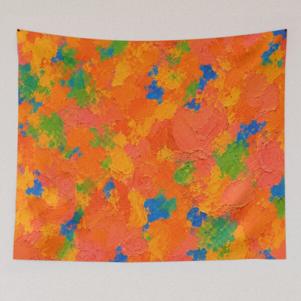 Item preview, Crimson and Gold Impasto Mixed Media Art designed and sold by THE SPLATTERED HAUS BY SAGE BANKS.