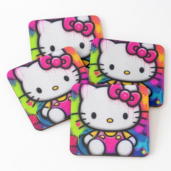 Item preview,  Hello Kitty. Cute Anime Cat Graffiti Neon Paint Splatter Pop Art designed and sold by AgnesB77.
