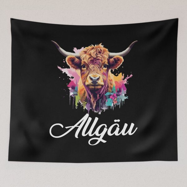 Artikelvorschau, Highland Cow Colorful Splash Art Bunte Kuh entworfen und verkauft von Loona97.
