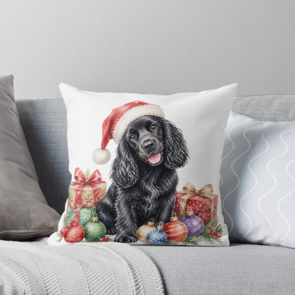 Item preview, Christmas Cocker Spaniel Black designed and sold by MoonMonkeyNbear.