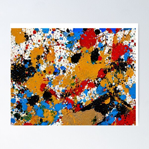 Item preview, Primary Splatter Action Abstract Art designed and sold by THE SPLATTERED HAUS BY SAGE BANKS.