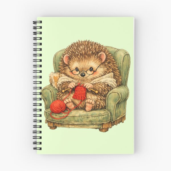 Item preview, Cozy Hedgehog Knitting Vintage Storybook Aesthetic Sticker designed and sold by SeanTee.