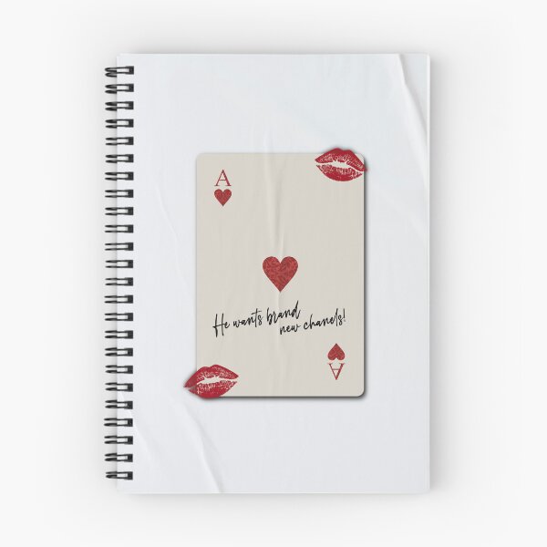Item preview, He wants brand be chanel$ - Trendy Ace of Hearts Playing Card - Y2K & Lipstick Kiss designed and sold by SaintsAvenue.