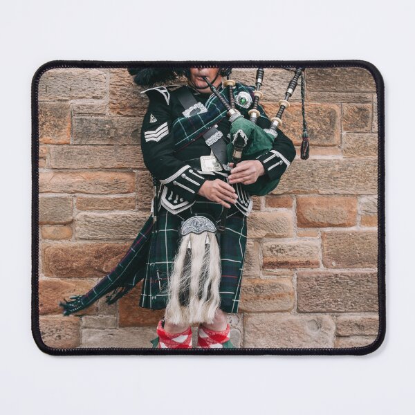 Item preview, Traditional Scottish bagpiper playing in full Highland dress on the Royal Mile designed and sold by Creative photos and art.