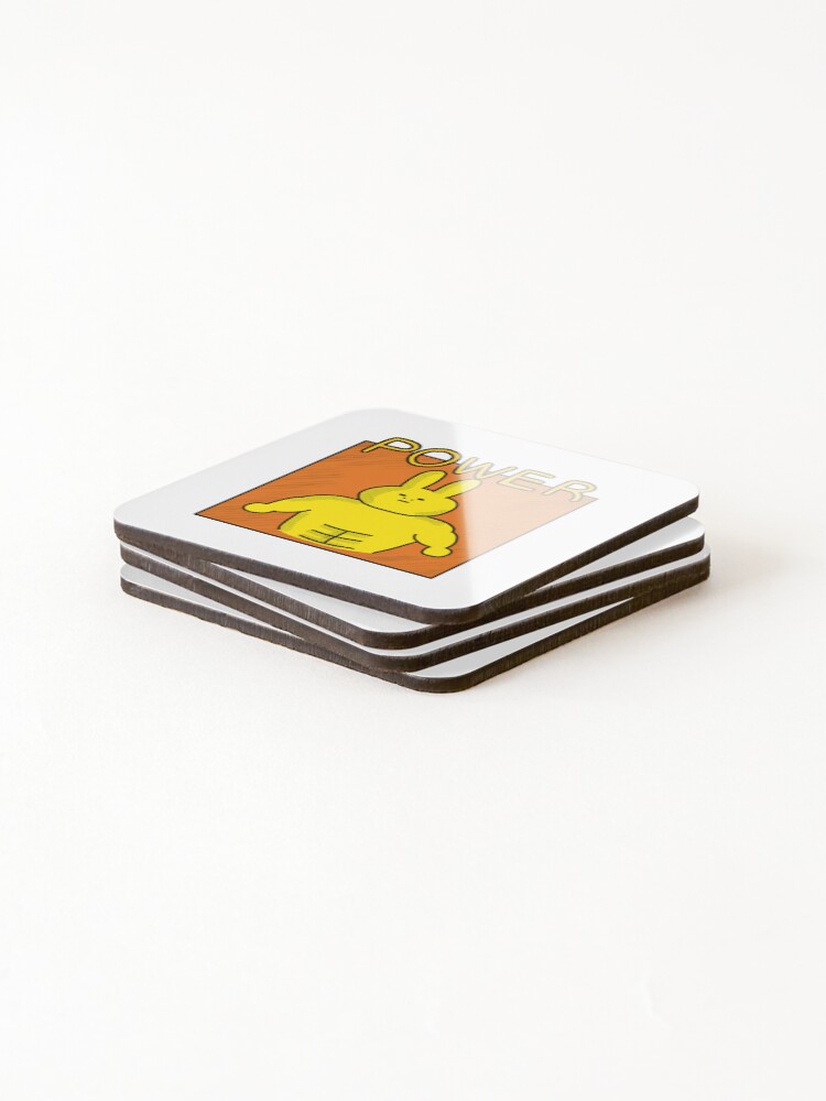 Thumbnail 4 of 5, Coasters (Set of 4), Power yellow Rabbit designed and sold by superbaechoo.