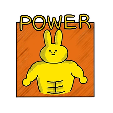 Artwork thumbnail, Power yellow Rabbit by superbaechoo