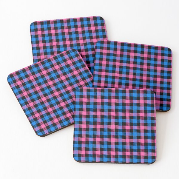 Item preview, Pink And Blue Gingham Check Black  designed and sold by PatternTitan.